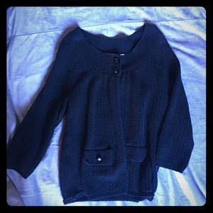 Sweet Pea large black knit cardigan soft & cozy